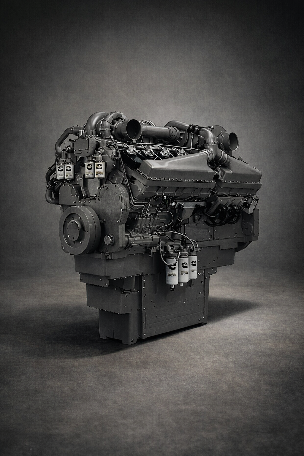 Industrial internal combustion engine adapted for alternative fuel operation, engineered by AB X Machina